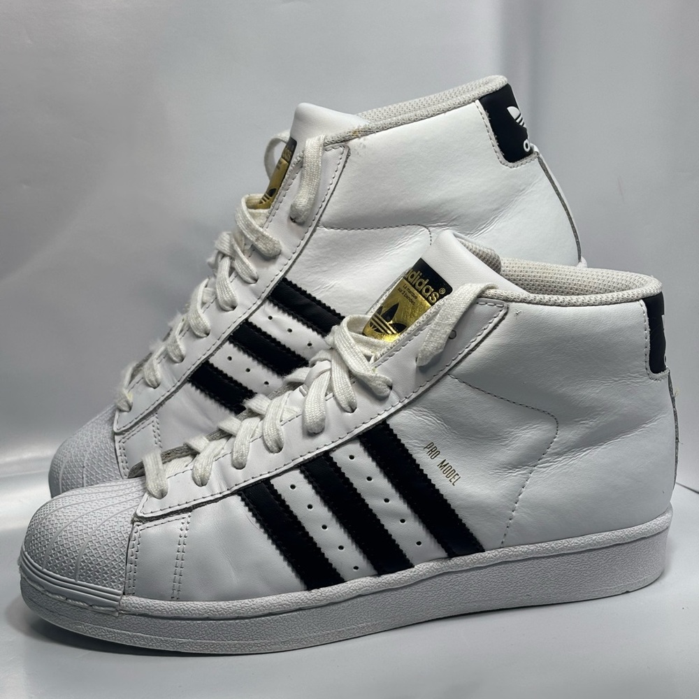 Adidas Youth US Size 6 Pro Model High Top Sneaker White